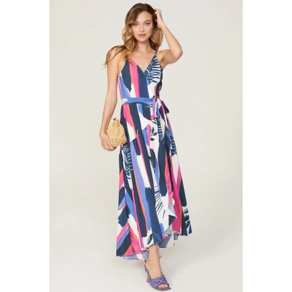 Anthropologie Hutch Botanical Print Maxi Wrap Dress Women's XS Cruise Resort - Picture 2 of 14